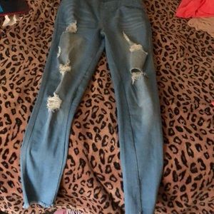 Light denim ripped jeans